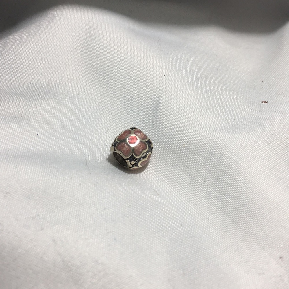Pandora Pink Enamel Flower Bead